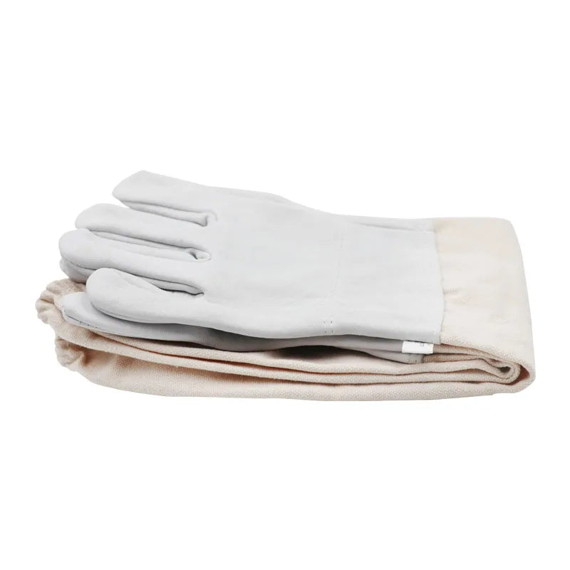 Paire de gants d'apiculture avec manches protectrices, couleur jaune ou blanche