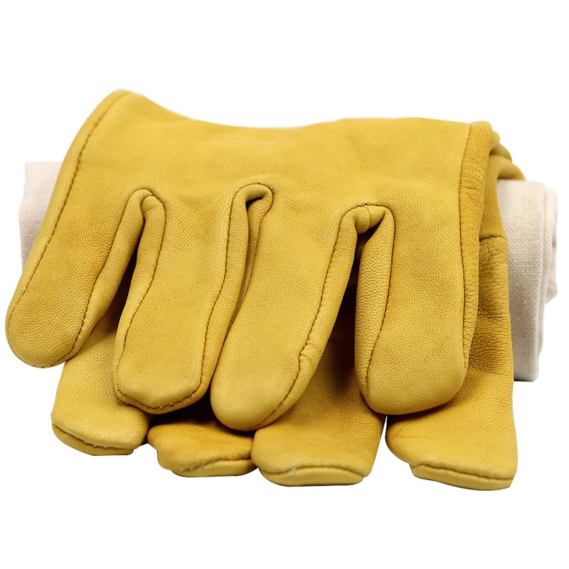 Paire de gants d'apiculture avec manches protectrices, couleur jaune ou blanche